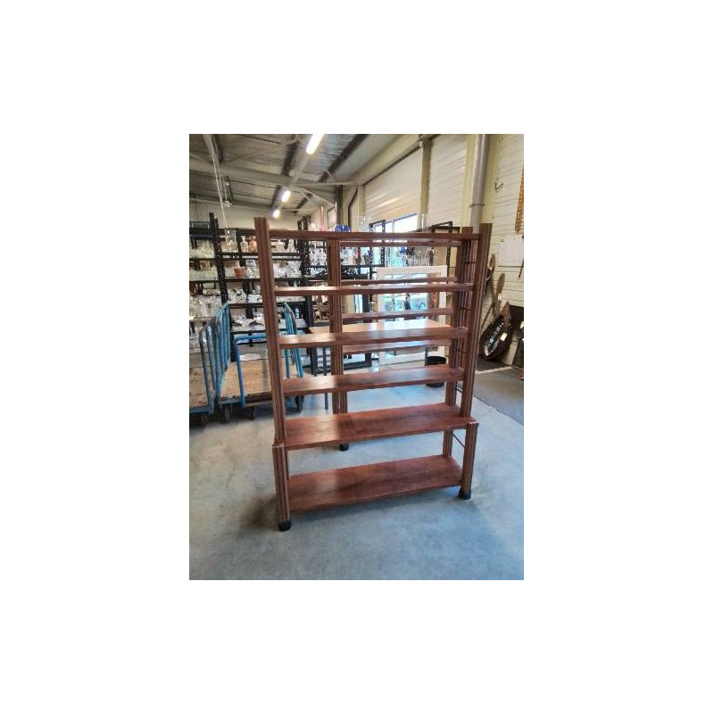 BIBLIOTHÈQUE BOIS A COLONNES 6 TABLETTES 165,5X120X32,5CM 