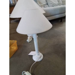 LAMPE COLONNE BOIS ECRU AJ...