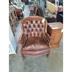 FAUTEUIL CHESTERFIELD BOIS...