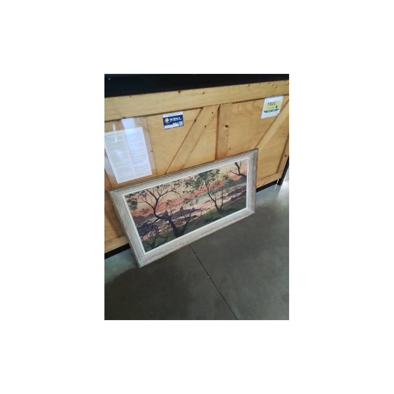 HUILE SUR TOILE PAYSAGE SOLEIL COUCHANT