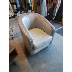 FAUTEUIL CLUB CUIR TAUPE ET...
