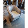 FAUTEUIL CLUB CUIR TAUPE ET BEIGE