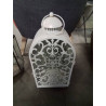 LANTERNE CINTRÉ MÉTAL BLANC ET VERRE
