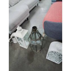 LANTERNE LAITON ET VERRE