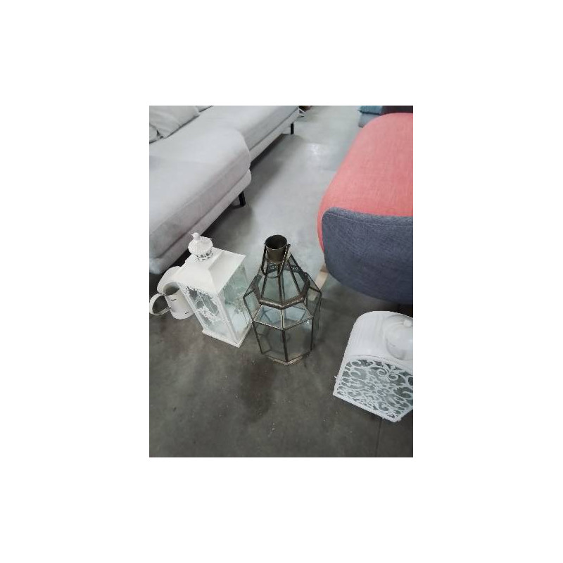 LANTERNE LAITON ET VERRE