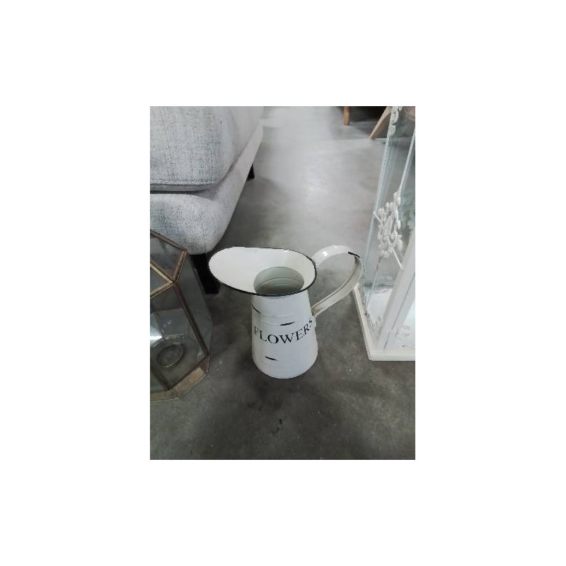 CRUCHE MÉTAL BLANC FLOWERS