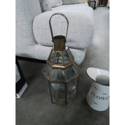 LANTERNE LAITON ET VERRE