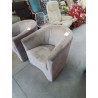 FAUTEUIL CLUB PIVOTANT TISSU TAUPE