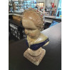 BUSTE PETITE FILLE PORCELAINE ÉMAILLÉE STAFFORDSHIRE XXE