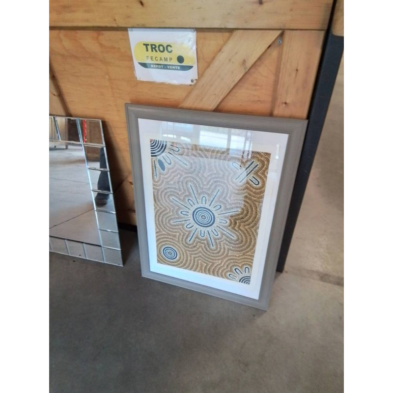 MIROIR RECTANGULAIRE A FACETTES 50X70 EN L\'ÉTAT 