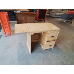 BUREAU BOIS NATUREL A TABLETTE 2 TIROIRS ANNEE 40 