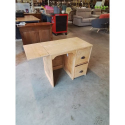 BUREAU BOIS NATUREL A TABLETTE 2 TIROIRS ANNEE 40 