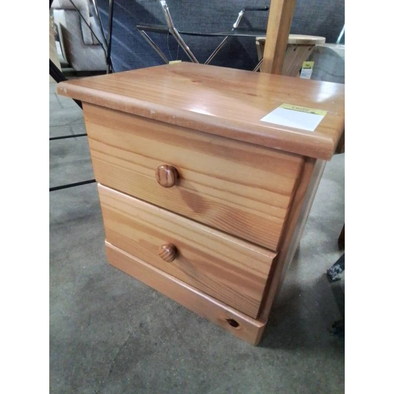 CHEVET PIN 2 TIROIRS 