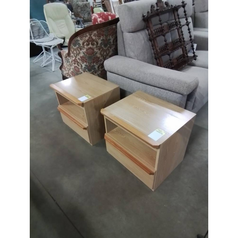 CHEVET BOIS CLAIR 1 NICHE 1 TIROIR