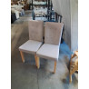 PAIRE DE CHAISES PIÈTEMENT BOIS CLAIR ASSISE TISSU TAUPE