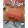 COFFRET MÉTALLIQUE ORANGE ANNÉES 50