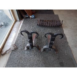 PAIRE DE CHENETS FER FORGÉ 