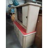 BUFFET FORMICA  2 CORPS VITRE ANNÉES 60 7 PORTES 2 TIROIRS 