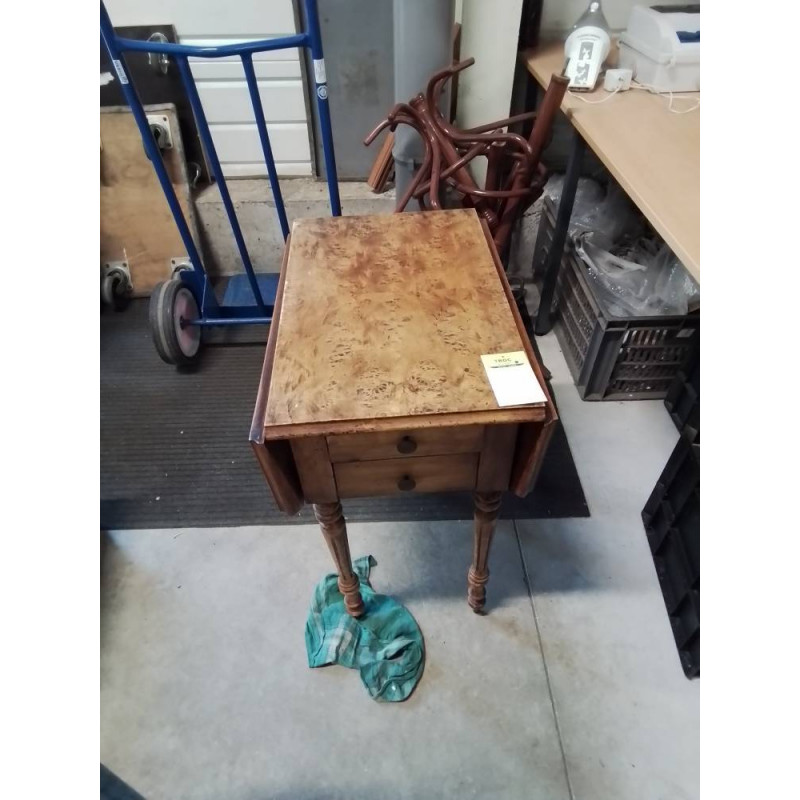 CHEVET NAPOLÉON III BOIS CLAIR A ABATTANTS 2 TIROIRS 