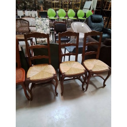 3 CHAISES PAILLÉ BOIS...