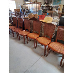 6 CHAISES BOIS CLAIR ASSISE...