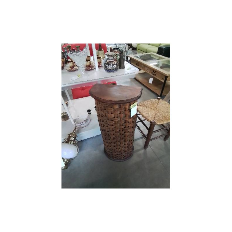 PANIÈRE BOIS ET VANNERIE TRESSÉE 