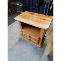 CHEVET PIN 2 TIROIRS 1 NICHE 