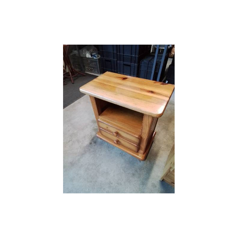 CHEVET PIN 2 TIROIRS 1 NICHE 