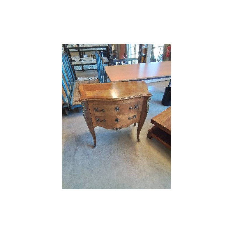 COMMODE GALBÉE BOIS DE ROSE  GARNITURES BRONZE 2 TIROIRS STYLE LOUIS XV