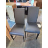 PAIRE DE CHAISE PU TAUPE PIEDS BOIS NOIR 