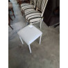 TABOURET CARRÉ PIÈTEMENT MÉTAL BLANC ASSISE PU TAUPE