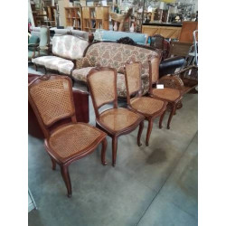 4 CHAISES BOIS ASSISE ET...