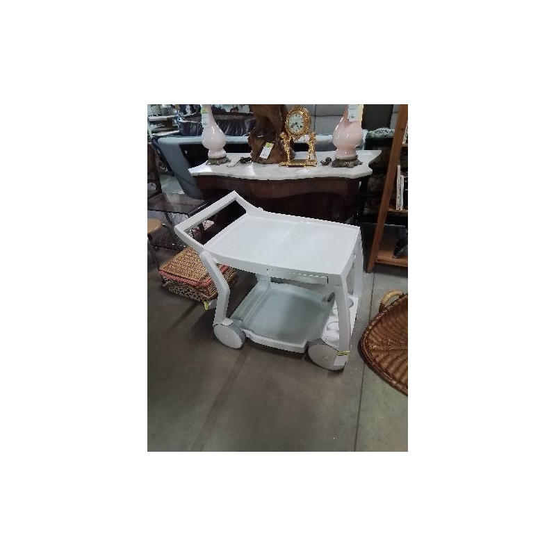 DESSERTE DE JARDIN PLIANTE A ROULETTES RÉSINE BLANC NARDI