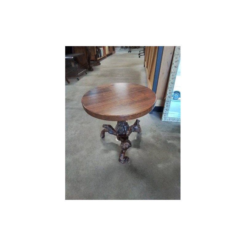 GUERIDON ROND PLATEAU BOIS PIÈTEMENT CEP DE VIGNE 