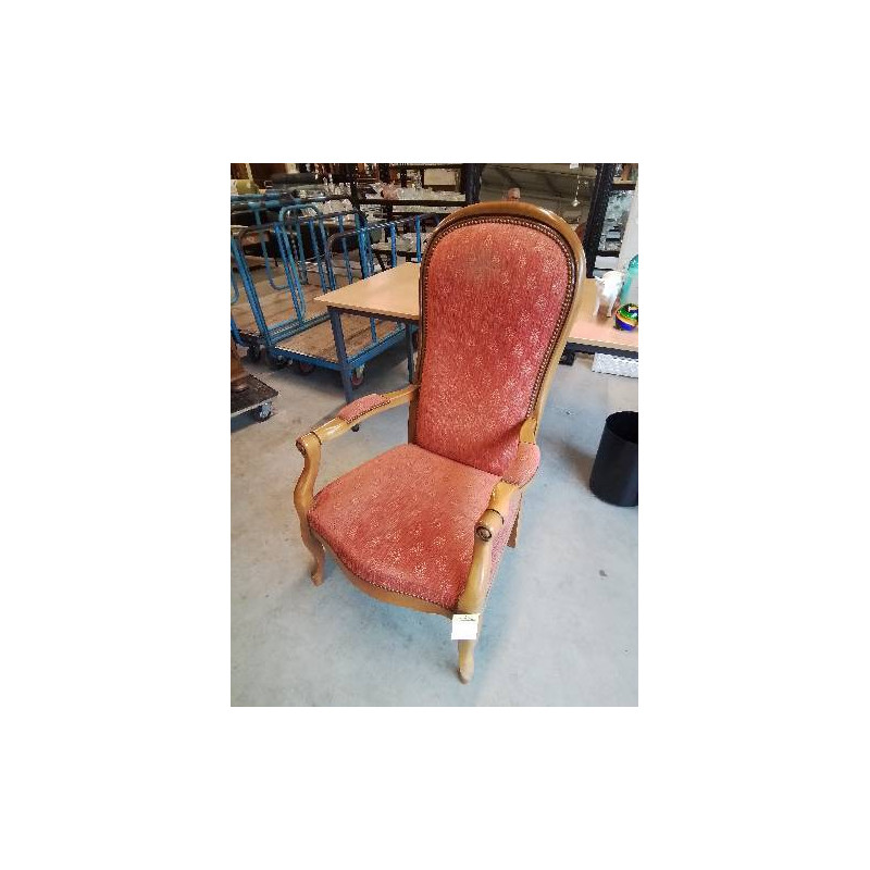 VOLTAIRE BOIS CLAIR TISSU ORANGÉ 