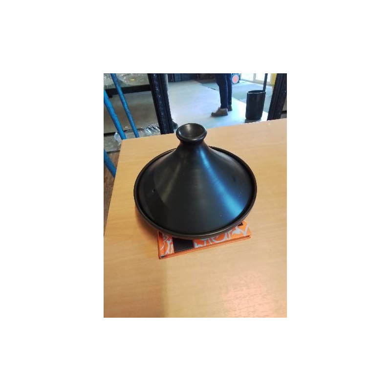 TAJINE CÉRAMIQUE NOIR AVEC LIVRE DE RECETTES 