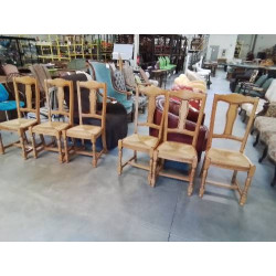 6 CHAISES BOIS PAILLÉ HAUT...