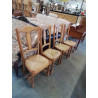 4 CHAISES BOIS PAILLÉ HAUT DOSSIER CINTRE STYLE REGENCE 