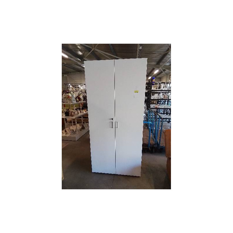 ARMOIRE DE BUREAU BOIS BLANC 2 PORTES