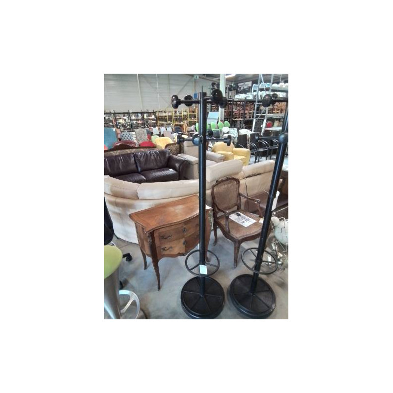 PERROQUET PORTE PARAPLUIE MÉTAL ET RÉSINE NOIR 8 PATÈRES 