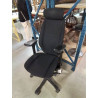 FAUTEUIL DE BUREAU RÉSINE ET TISSU NOIR DOSSIER AJUSTABLE 