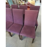 4 CHAISES TISSU MAUVE PIEDS BOIS 