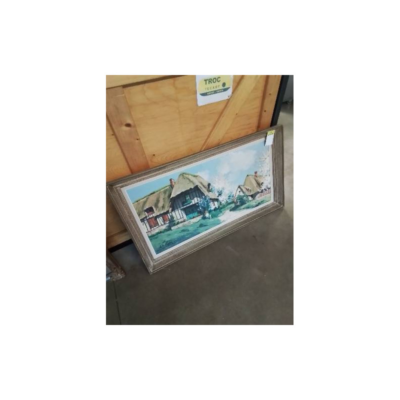 HUILE SUR TOILE VEULES LES ROSES CHEMIN DES CRESSONNIERES LOUIS JACQUES VIGNON 1897 1985