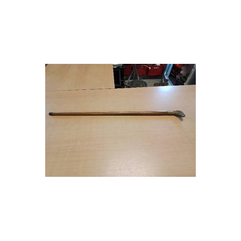 CANNE BOIS POMMEAU AU SERPENT LAITON EN L ETAT