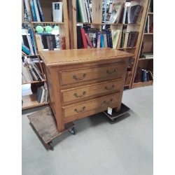 COMMODE CHÊNE BLOND 3 TIROIRS 