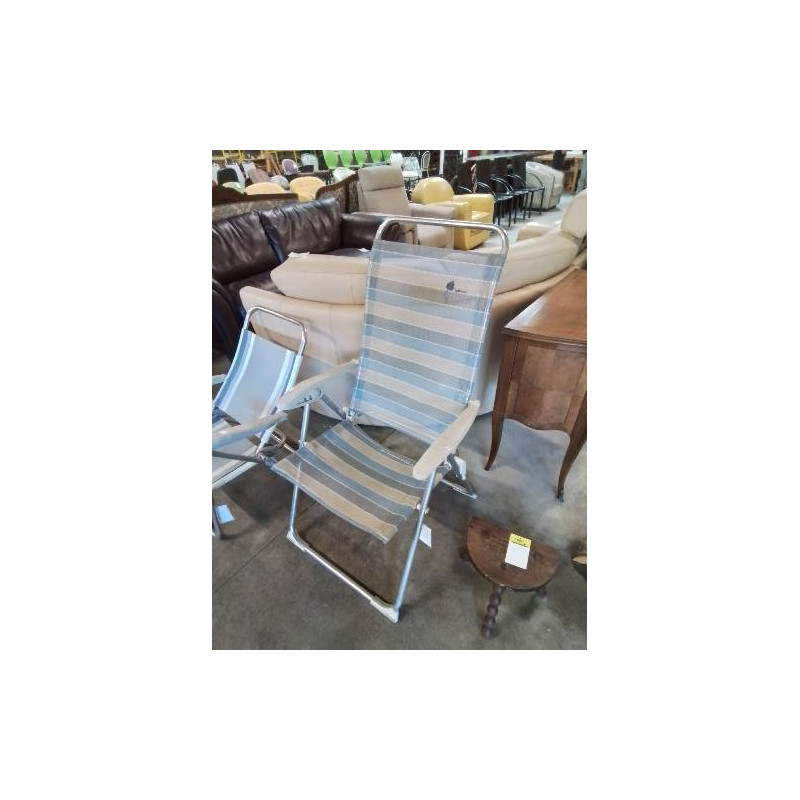 TRANSAT MÉTAL ET TOILE BLEU ET GRIS LAFUMA