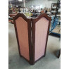 PARAVENT 3 FEUILLES BOIS CINTRE CAPITONNÉ TISSU ROSE 