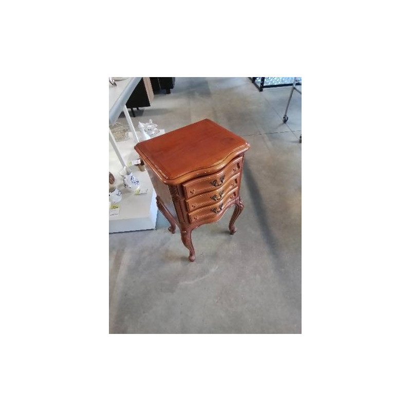 CHEVET BOIS CLAIR MOULURÉ 3 TIROIRS STYLE RÉGENCE 