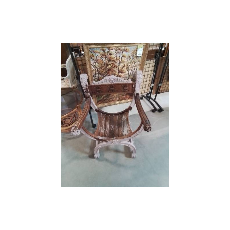 FAUTEUIL DAGOBERT BOIS PEINT EN L\'ÉTAT DÉBUT XXE