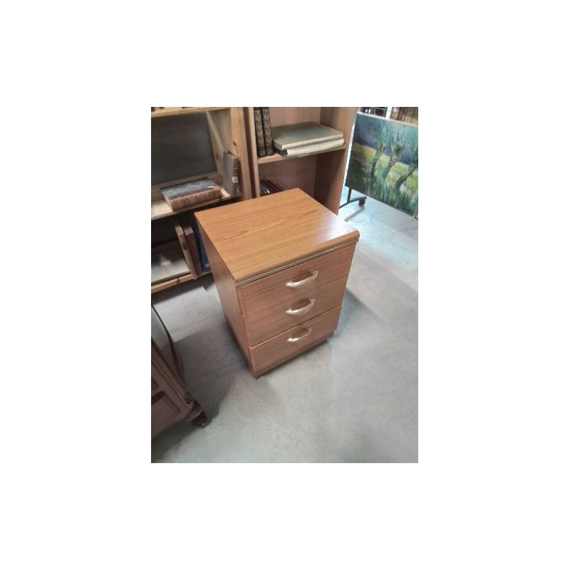 CAISSON DE BUREAU A ROULETTES BOIS CLAIR 3 TIROIRS 